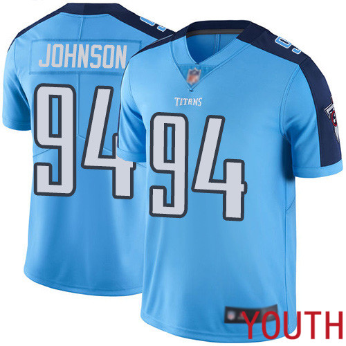 Tennessee Titans Limited Light Blue Youth Austin Johnson Jersey NFL Football #94 Rush Vapor Untouchable
